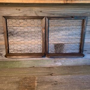 Set Of 2 Farmhouse Chicken Wire Frames w S…